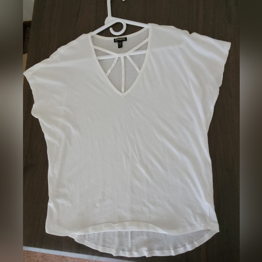 Women Express Super Soft Small 60% cotton t-shirt white-Small